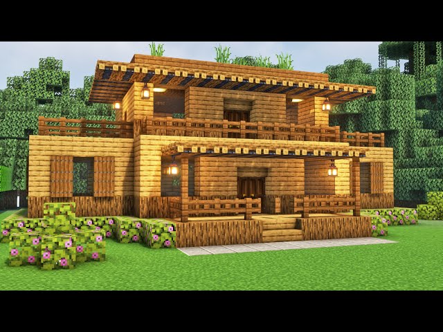 Minecraft, casa, cabana, floresta, paisagem, mansão, Rústico, casa de  madeira, HD papel de parede