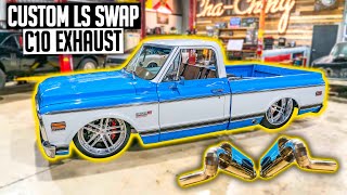 72 Supercharged C10 Exhaust Fabrication - Bagged Ls Swapped Chevy C10 Ep 9