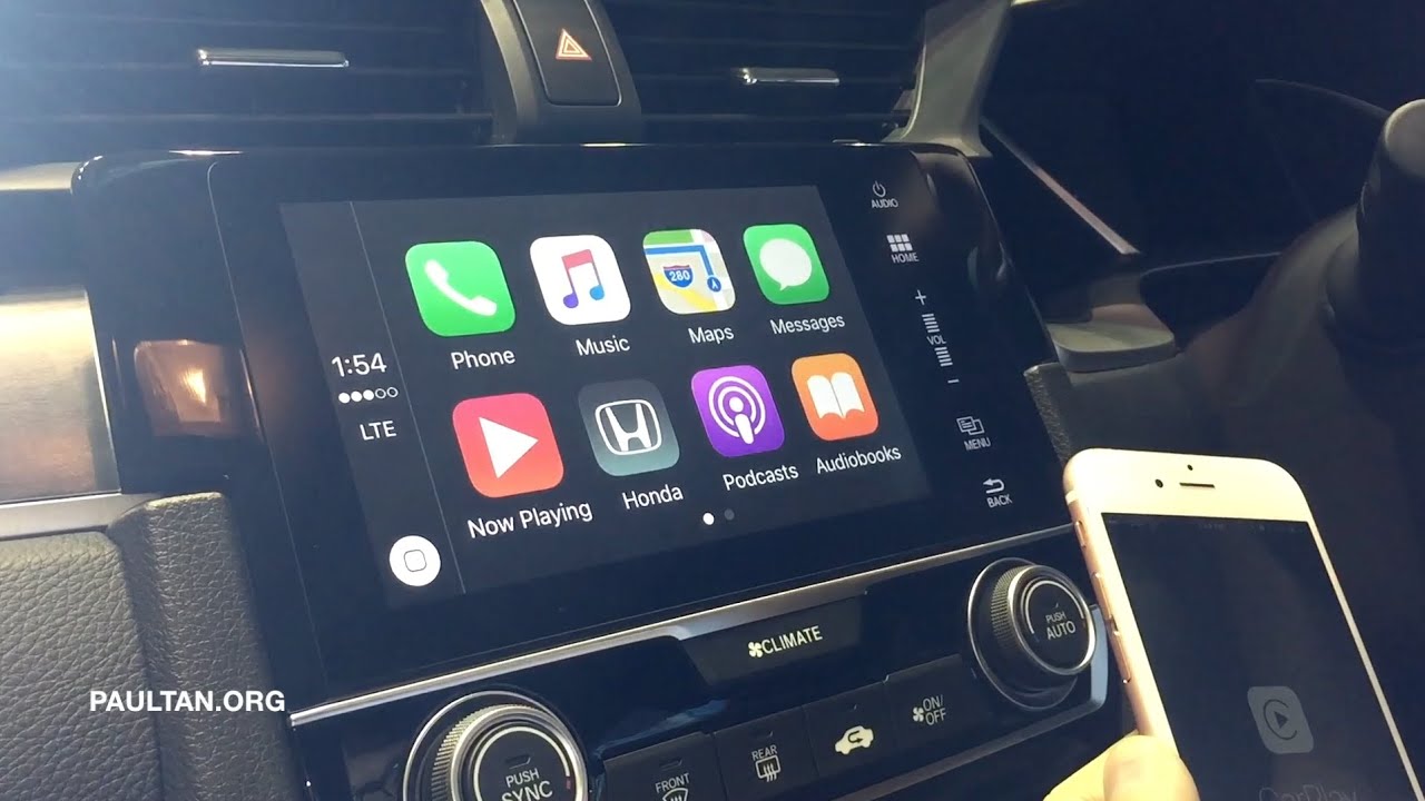 2016 Honda Civic - Apple CarPlay & Android Auto demo - YouTube