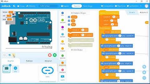 mBlock ile Arduino degişken tanımlama ve etkileşimli calışma 5 ders