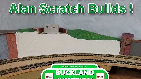 Buckland Junction Model Railway 244. PT1 A hillside for the railway with a retaining wall & towers.