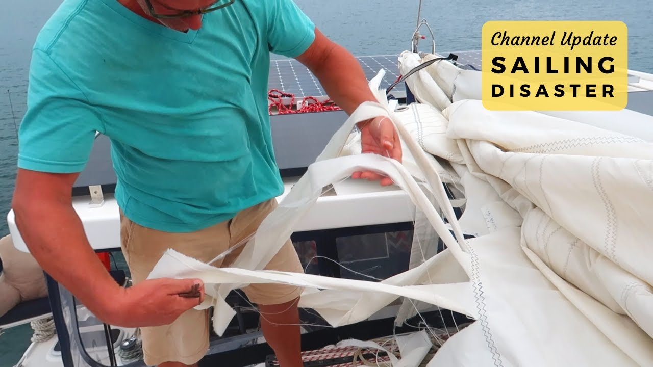 Sailing Disaster – 50 Knot Gust, Shredded Sails & Steering Cable Snapped