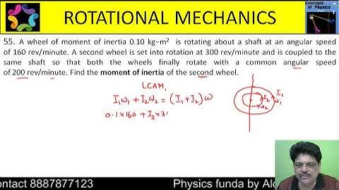 A wheel of moment of inertia 0.10 kg m2  is rotating about a shaft at an angular speed of 160 rev/mi