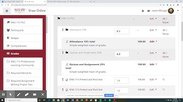Moodle Gradebook set up for weighted grading--Updated 17 Dec 2019