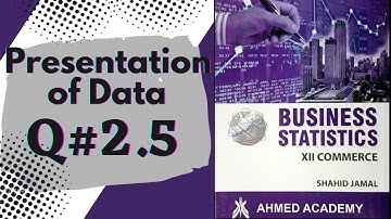 Q# 2.5 Presentation of Data ~ Exercise 2 ~ Business Stats ♡ For 2nd Year Commerce Shahid Jamal