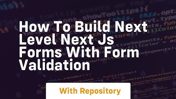 How to build next level next js forms with form validation