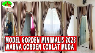 Gorden Minimalis 2023 Terbaru Warna Coklat Gorden Polos Embos