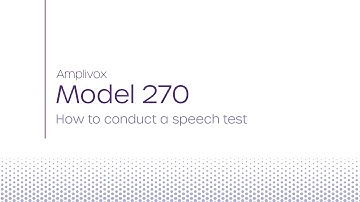 Model 270 | How to conduct a speech test using the diagnostic audiometer