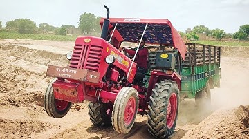Mahindra 265 Di with full loaded trolley of soil | Tractor video