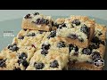 블루베리 크럼블 버터바 만들기 : Blueberry Crumble Butter Cake Bar Recipe | Cooking tree