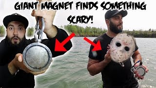 I FOUND SOMETHING SCARY WHILE MAGNET FISHING WITH A GIANT MAGNET!