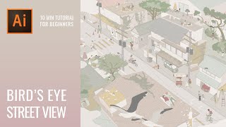 Bird's-Eye Street View Bartlett Style Architectural Illustration Tutorial