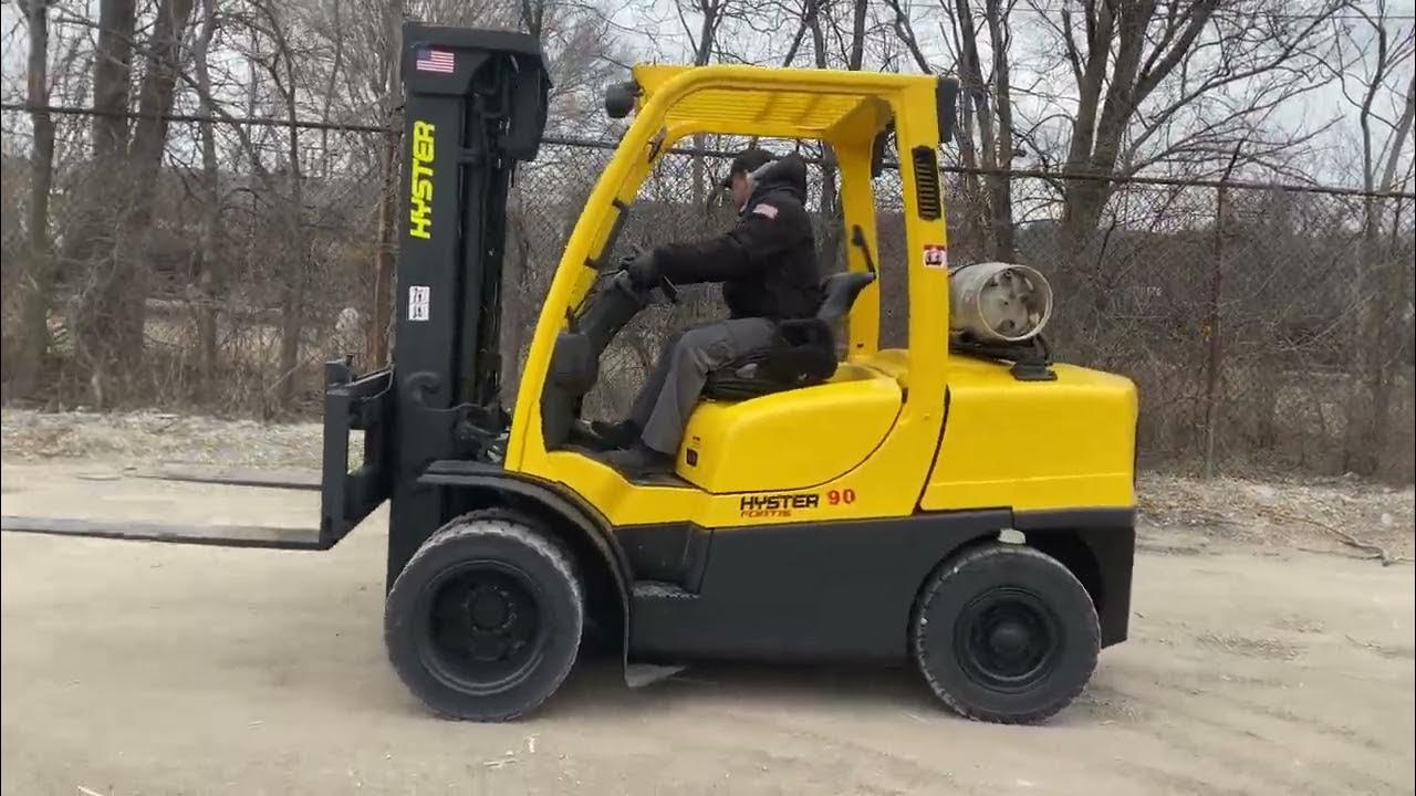 2012 HYSTER H90FT 9000lb Cap Pneumatic Forklift Test Drive YouTube