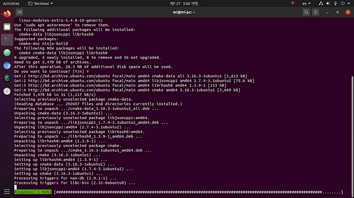 How do I install the latest version of cmake from the command line ? ubuntu 20.04 LTS