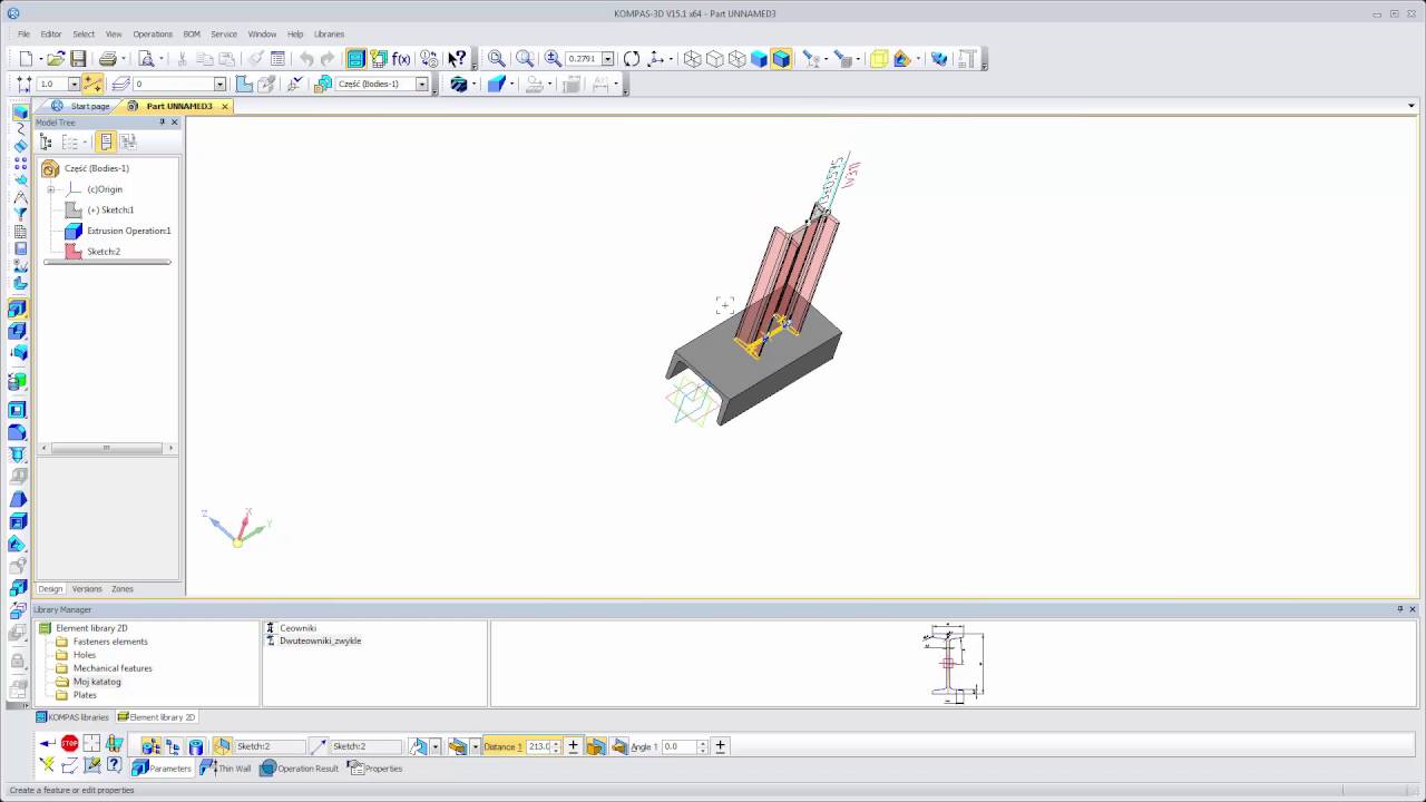 Uzywanie blokow dynamicznych w KOMPAS-3D v15.1