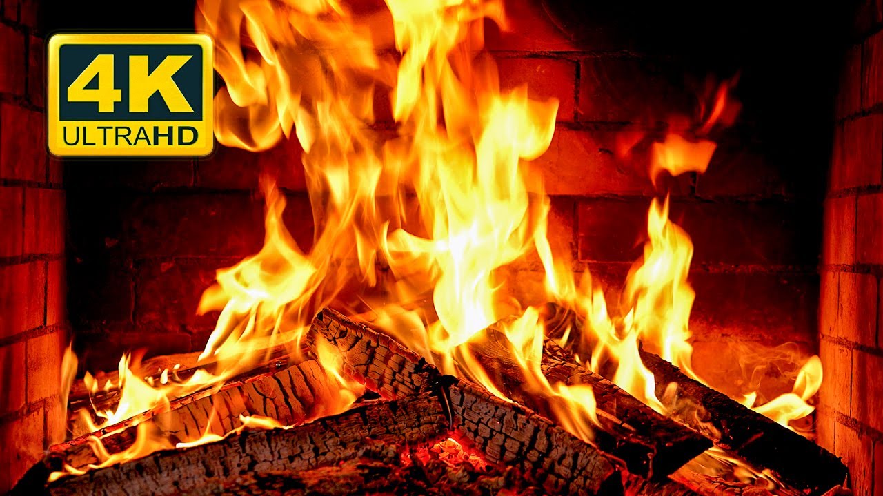  Cozy Fireplace 4K 12 HOURS Fireplace with Crackling Fire Sounds Fireplace Burning 4K