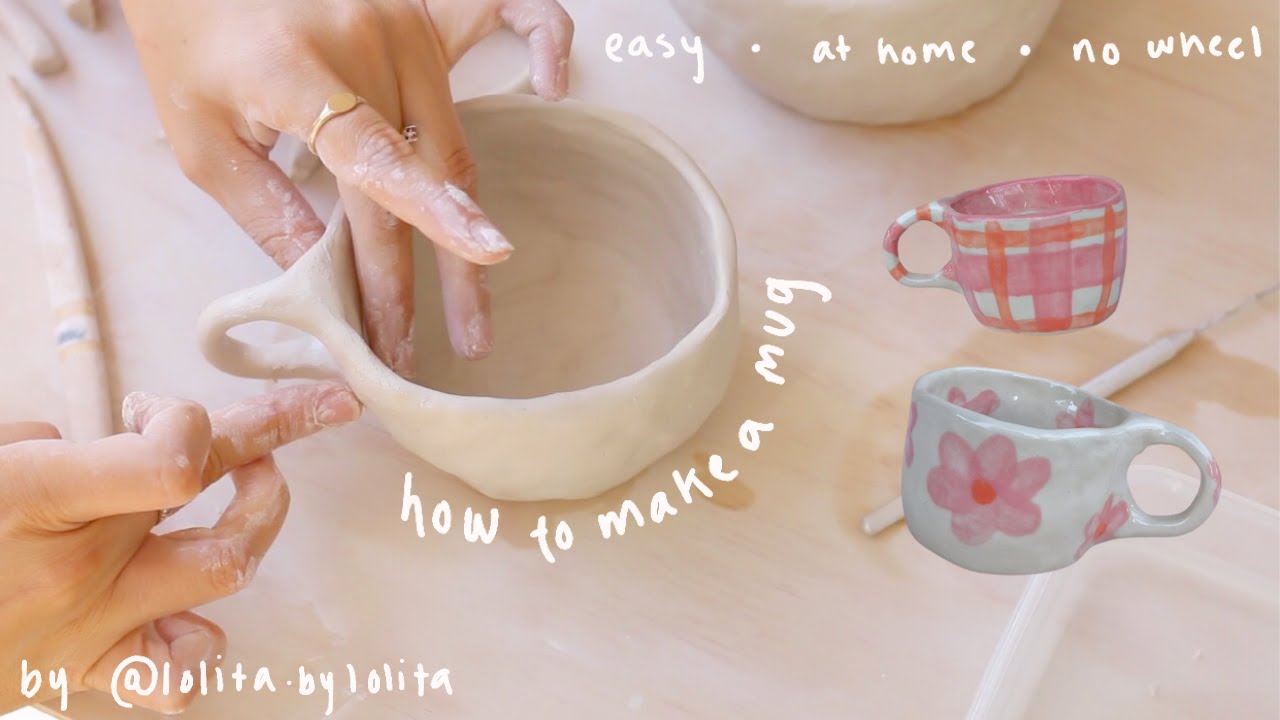 วิธีทำเครื่องปั้นดินเผา  2022  how to make a ceramic mug ~ no wheel required  ? pottery from home