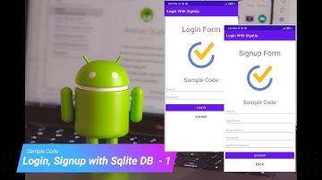 Login, Signup with Sqlite DB  - 1  by Sample Code | Android Tutorial | Android 2021