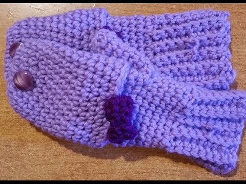 ... -muffole alluncinetto - mittens crochet - mitones crochet - YouTube