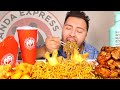 CHINESE FOOD TAKE-OUT MUKBANG Walnut Shrimp + Orange Chicken + Noodles