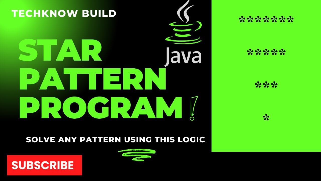 Reverse Hill Star Pattern Program Explained in Java!! - YouTube