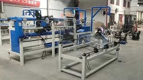 GST fully automatic chain link diamond wire mesh fence weaving machine working 25*25mm
