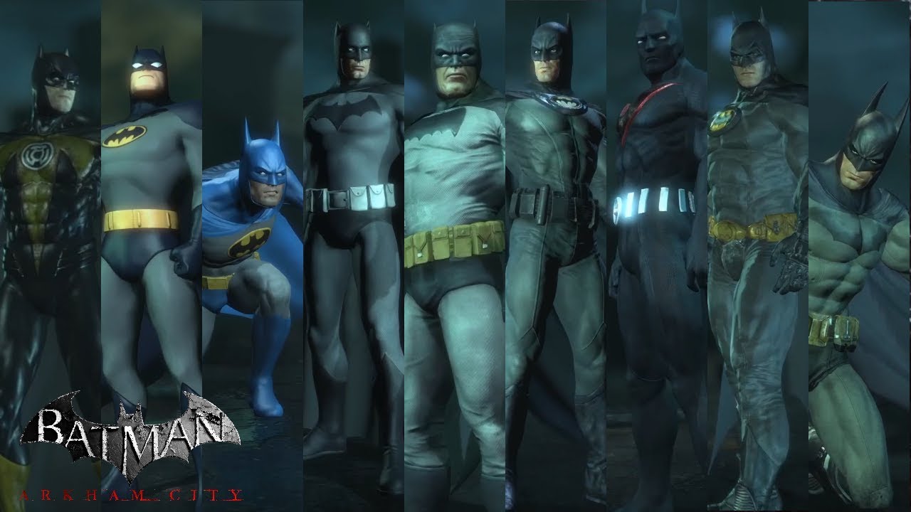 All Batman skins - Batman : Arkham City - YouTube