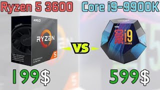 Ryzen 5 3600 vs Core i9-9900K vs Ryzen 7 2700X First Benchmarks! - YouTube