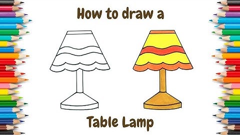 How to draw a Table Lamp step by step | Lamp drawing for kids | Table Lamp Drawing Easy