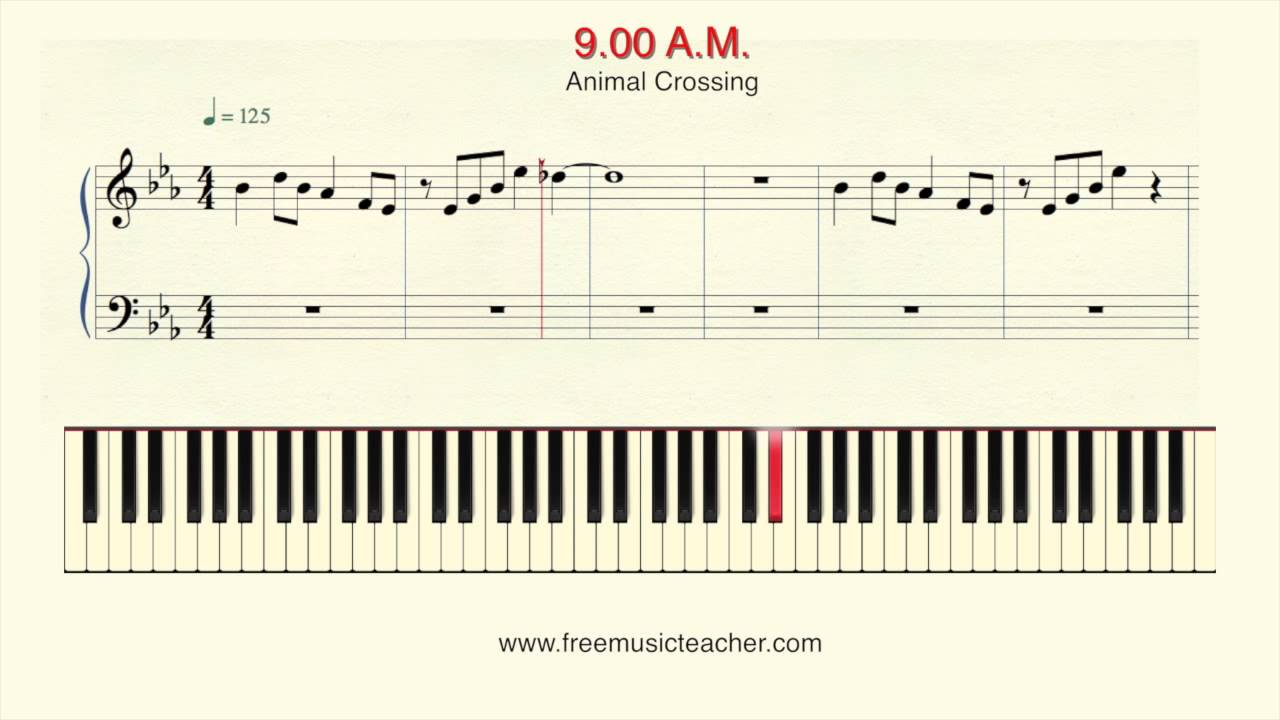 How To Play Piano 9 00 Am Animal Crossing Piano Tutorial By