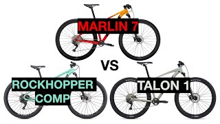 2021 Trek Marlin 7 vs Specialized Rockhopper Comp vs Giant Talon 1 Comparison!!