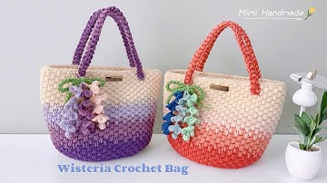 Móc Len Túi Hoa Tử Đằng Phối Màu Quá Xinh ⭐️ Wisteria Crochet Bag | Mimi Handmad