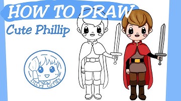 How to draw cute Prince Phillip | Drawing Disney Prince | easy step-by-step drawing