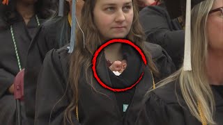Mom Walks in College Graduation With Her Newborn Baby screenshot 3