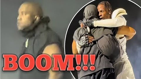 Kanye West  the stage with Travis Scott after His Vile Anti-Semitism Scandal.