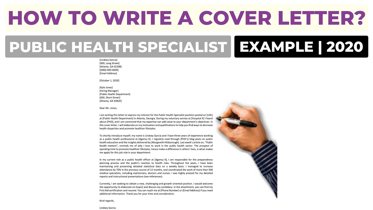 example cover letter public health