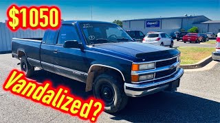 I Won a 96 Chevy 2500 Vandalized from Copart for $1050  Run and Drive?