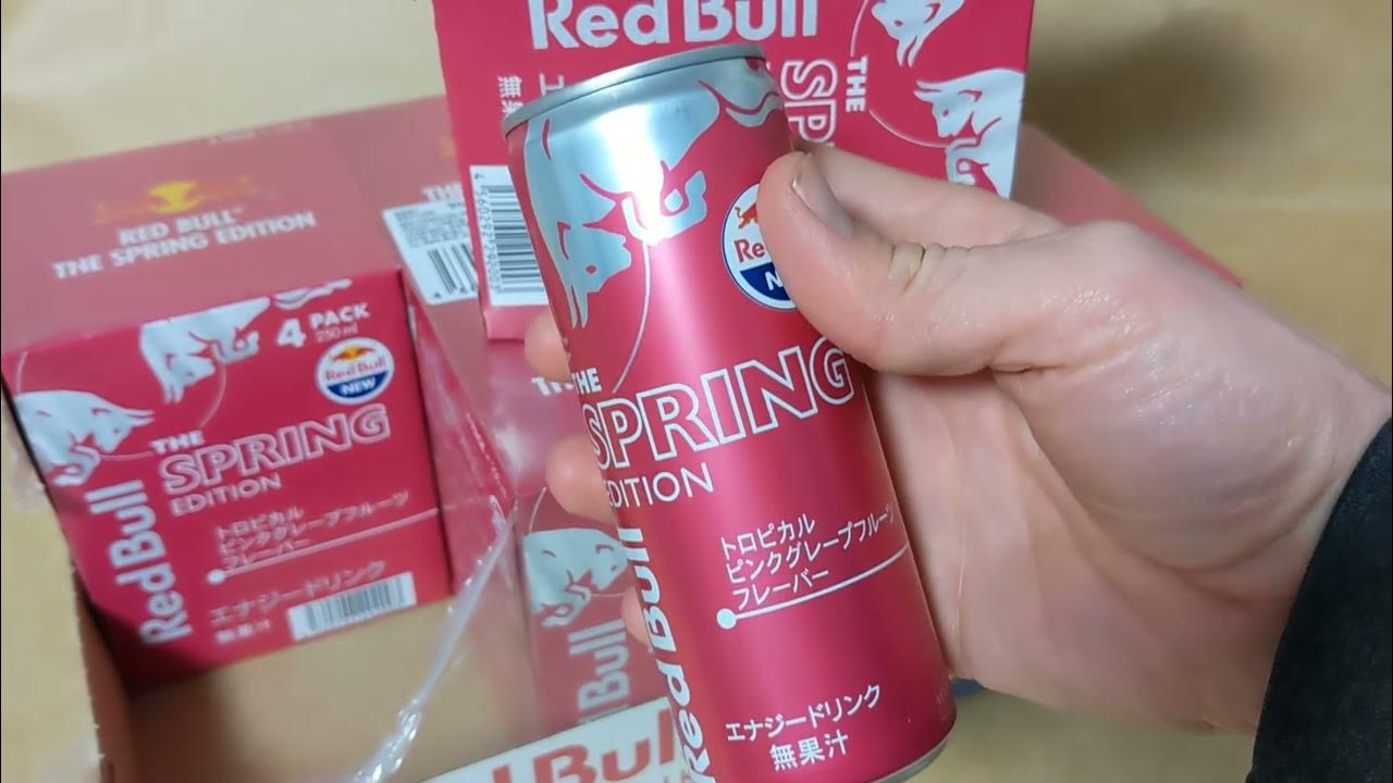 Japanese Red Bull Spring 2024 Tropical Pink Grapefruit (Box Opening) YouTube