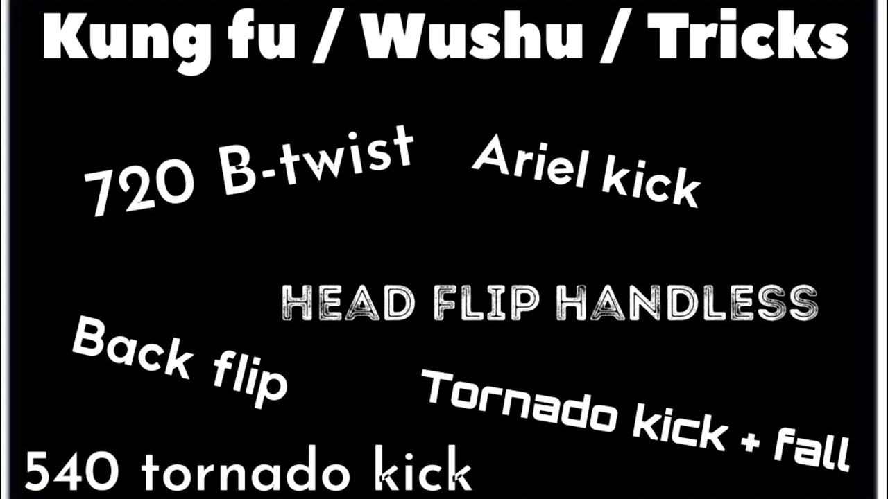 Kung fu wushu tricks slowmo ll 720 Btwist , 540 Tornado kick , flip