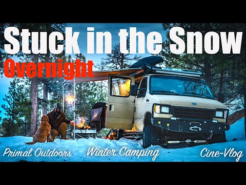 Stuck in the Snow Overnight - Winter Camping