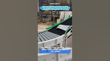 Express delivery sorting machine - The weighing scanning data are uploaded to the system for sorting