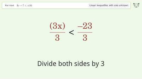 Solving Linear Inequalities: 3x+7 is Smaller Than +-16