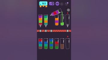 Cups - water sort puzzle | level 163 | ⭐️⭐️⭐️