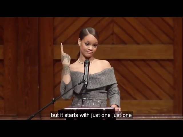 Learn English with Rihanna INCREDIBLE Speech at Harvard University - English Subtitles class=