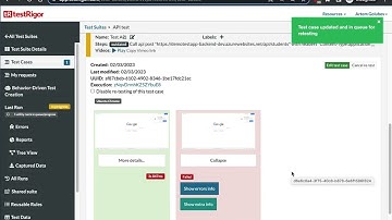 How to find API test response info in testRigor