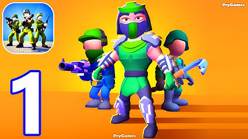 Squad Assembler: Merge & Fight - Gameplay Walkthrough Part 1 Stickman War Army Commander Merge Fight