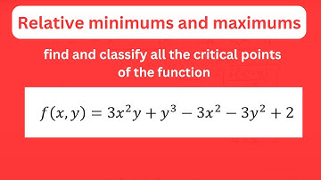 Relative maximums and minimums of multivariable functions- Critical points, saddle points problems