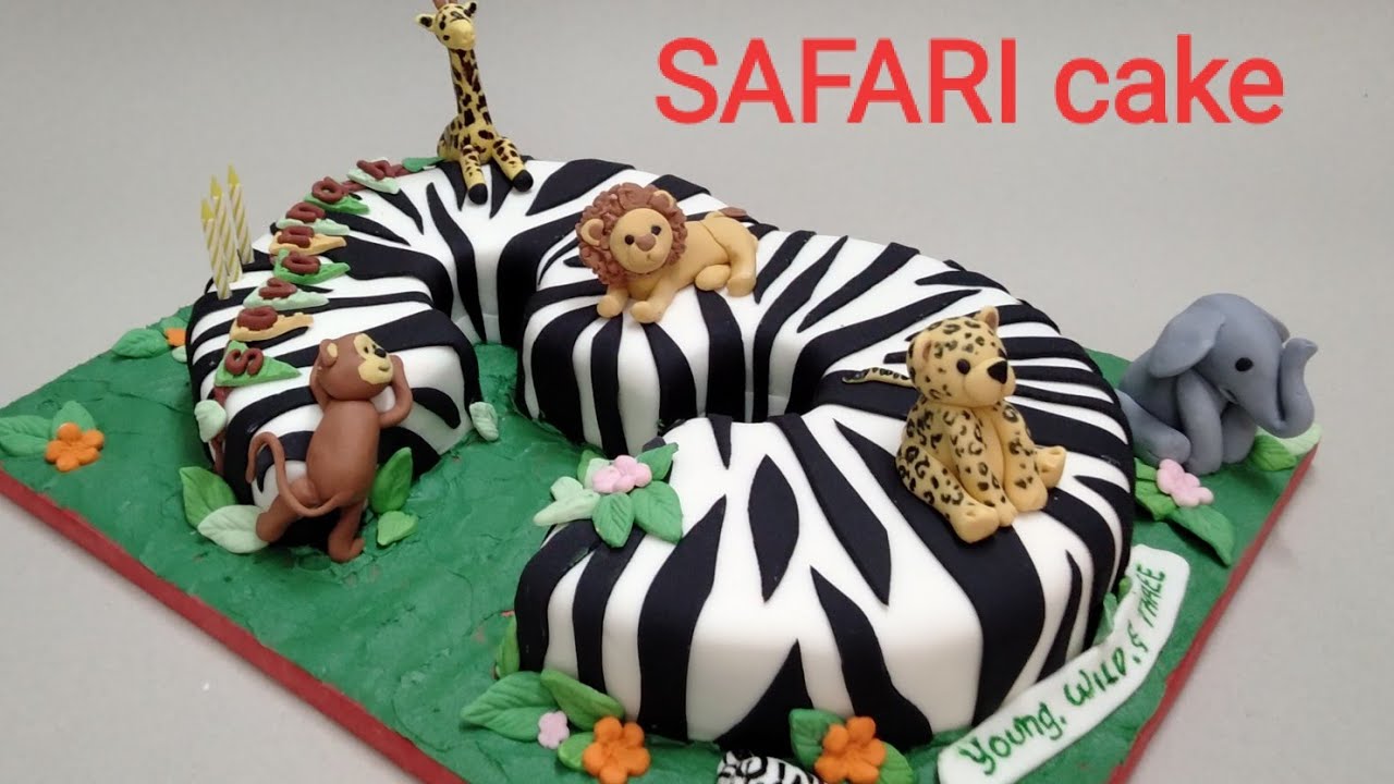 safari theme number cake
