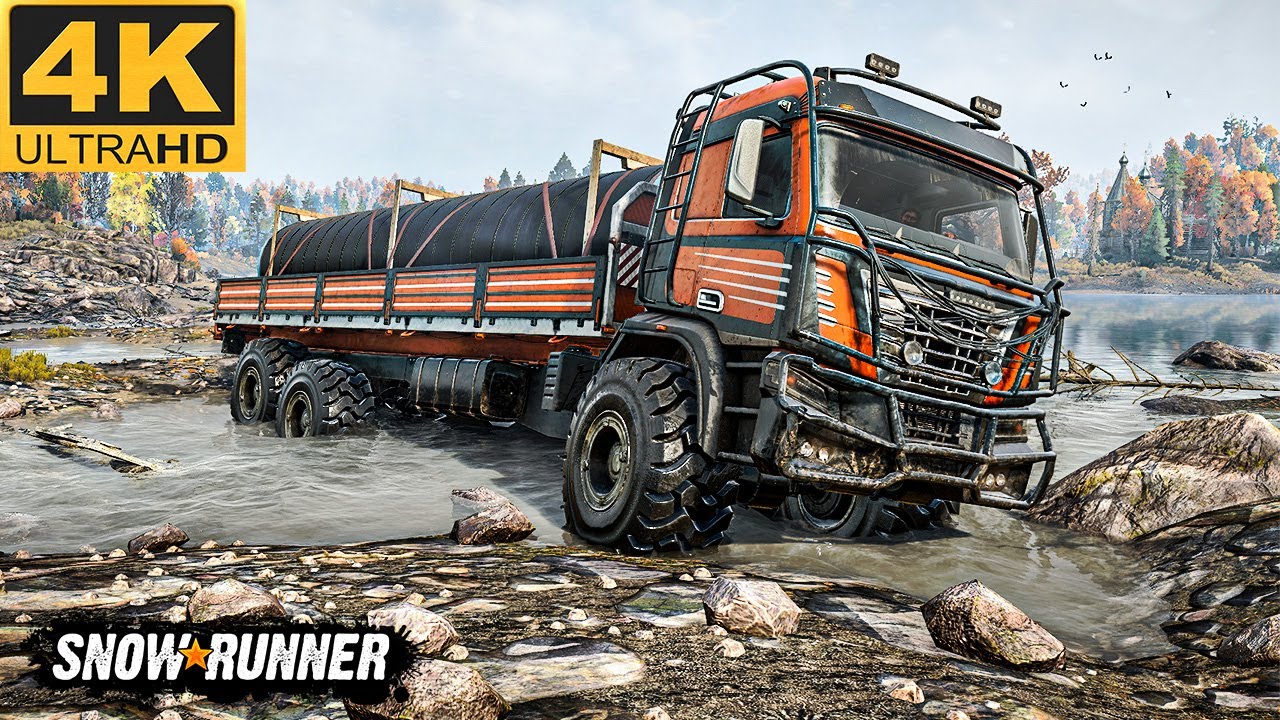 Large Pipe Delivery SnowRunner 4K HDR 60fps GAMEPLAY 47 YouTube snowrunner-mack-defense-m917a3-8x8-trailer-offroad-transport-large
