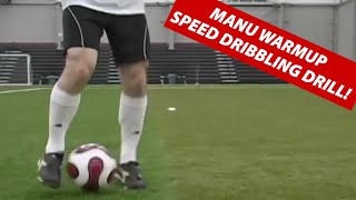 Manchester united soccer speed dribbling drill- practice dribbling with the inside of your feet
